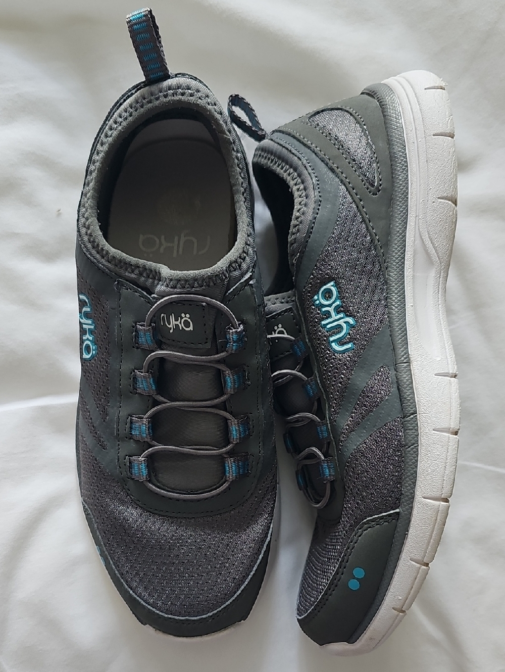 Ryka Gray and Teal Athletic Sneakers